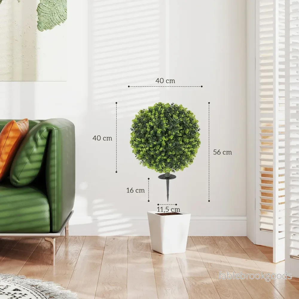 Konstgjorda buxbomsbollar, 40cm, realistisk plastdekor - Bild 3