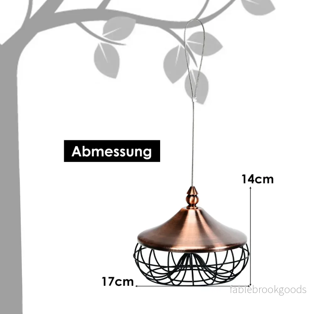 Utomhusfågelmatare – Hängmatare för vilda fåglar – 17 x 17 x 14 cm – Brun - Bild 2