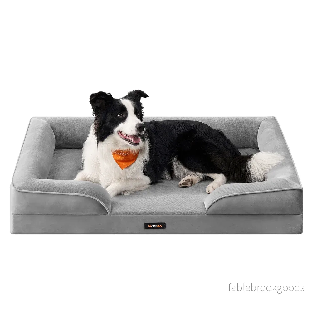 Orthopedisch Hondenbed – 104 x 69 cm – Verhoogde Rand – Wasbare Hoes – Duifgrijs Orthopedisch Hondenbed – 104 x 69 cm – Verhoogde Rand – Wasbare Hoes – Duifgrijs