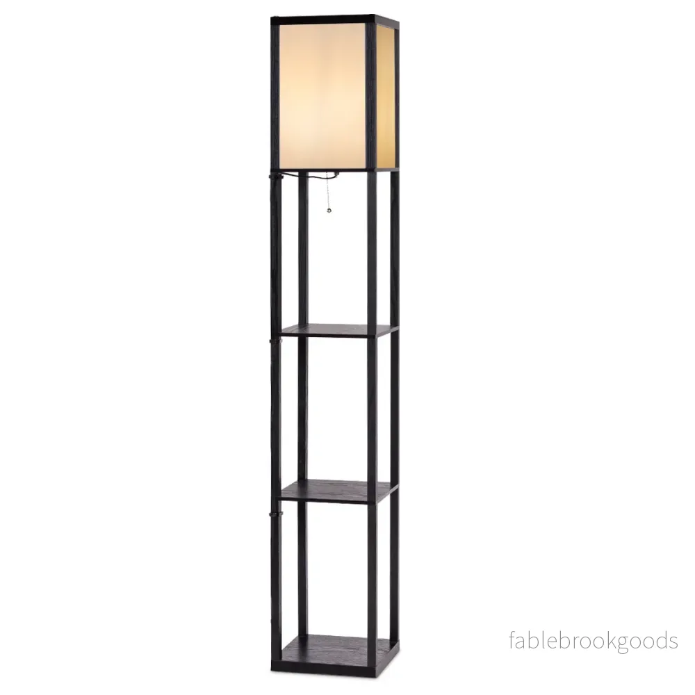 vånings – golvlampa Hylla Modern – 3 26 x 26 x 160 cm – Svart - Bild 2