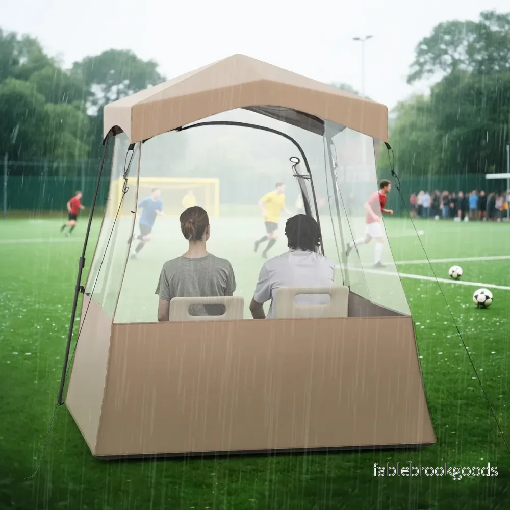 Sporttält – Transparent med klar sikt och Robust ram Bärväska – 180 x 180 x 193 cm – Brun - Bild 3