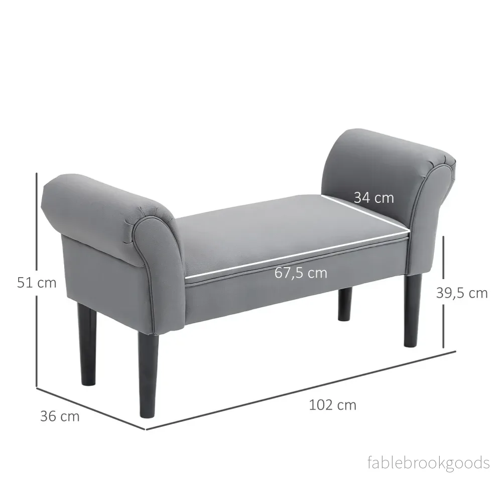 Mörkgrå stoppad hallbänk, 130 kg belastning, 102x36x51 cm - Bild 3