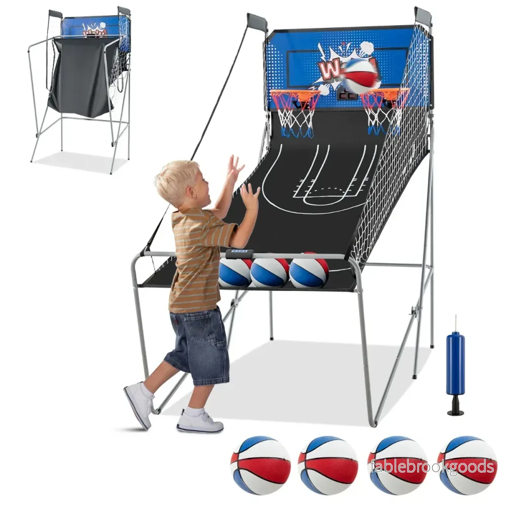 i – Basketautomat Fällbar Elektrisk Basketställning Skjutmaskin – 8 1 – Blå