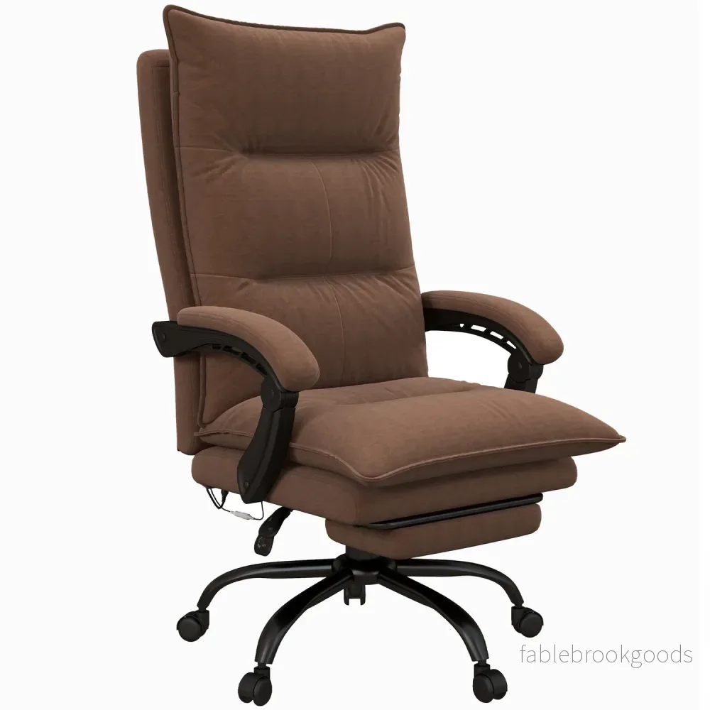 Ergonomisk kontorsstol med massage, 155° lutning – brun Ergonomisk kontorsstol med massage, 155° lutning – brun