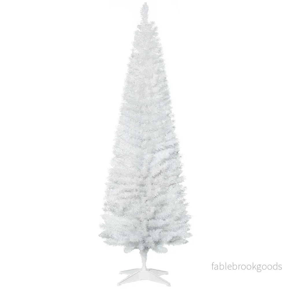 Vit julgran med stativ, 390 spetsar, 180 cm Vit julgran med stativ, 390 spetsar, 180 cm