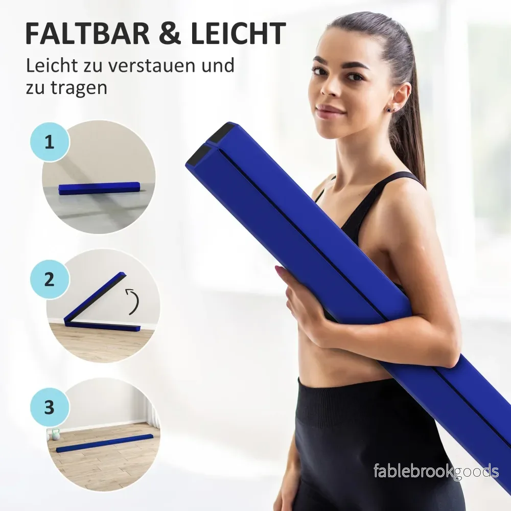 236 cm halkfri vikbar balansbalk för barn, inomhus/utomhus - Bild 3