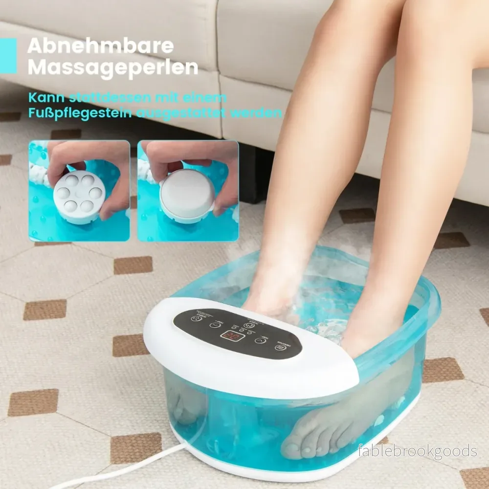 Fotbadsmassager – Elektrisk fotmassageapparat med uppvärmning – Isblå - Bild 2