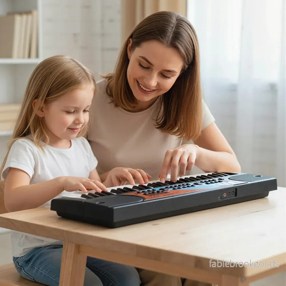 tangenter – barnpiano keyboard med rytmer och ljud Bärbart elektriskt – 49 8 8 – Svart - Bild 3