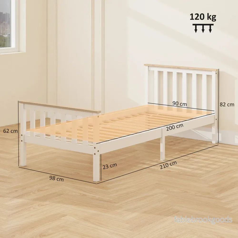 Träsängram, enkel, naturlig finish, förvaring - Bild 3