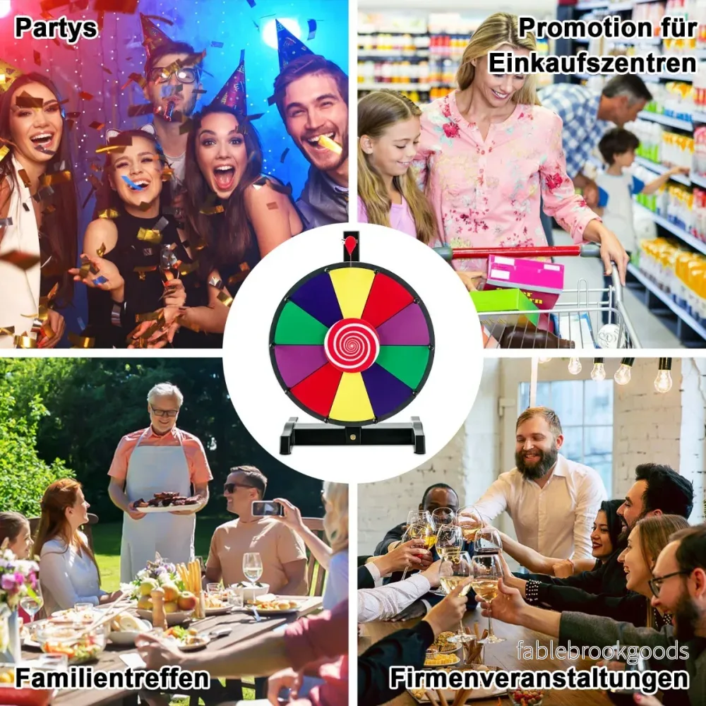 12" – snurrhjul med suddgummi och tuschpenna Lucky Wheel för lotterispel ordspel – Färgglad - Bild 3