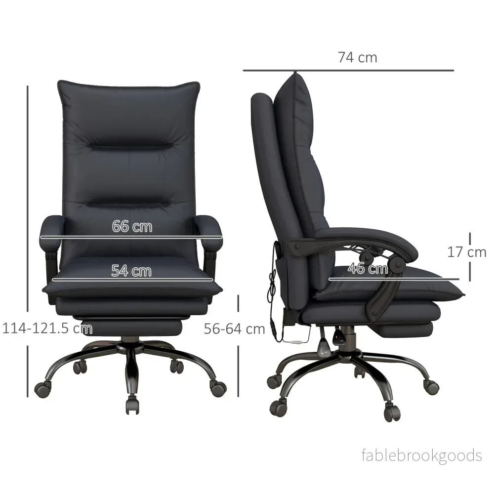 Höjdjusterbar kontorsstol med massage och fotstöd - Bild 3