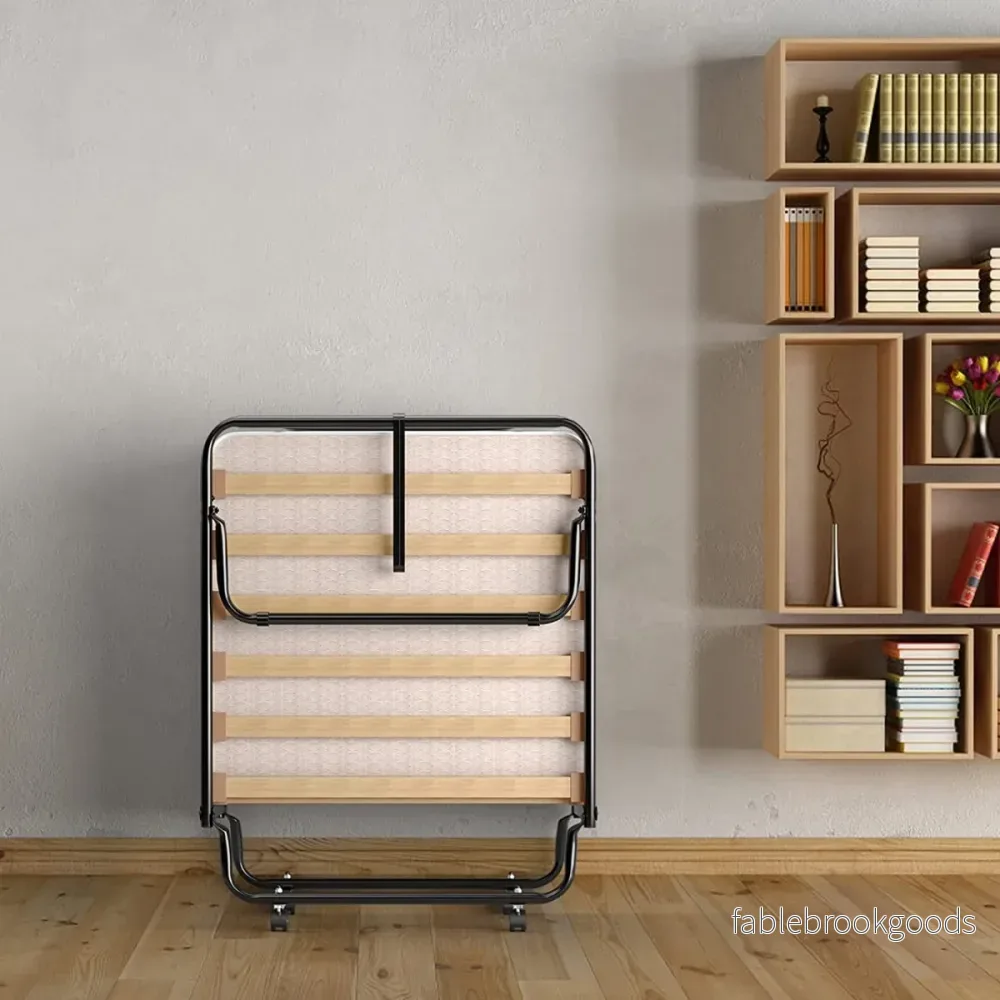 Bärbar – gästsäng på hjul med memory foam madrass Ljus tillverkad i Italien Ursprung: – 80 x 190 x 33 cm – Beige - Bild 3