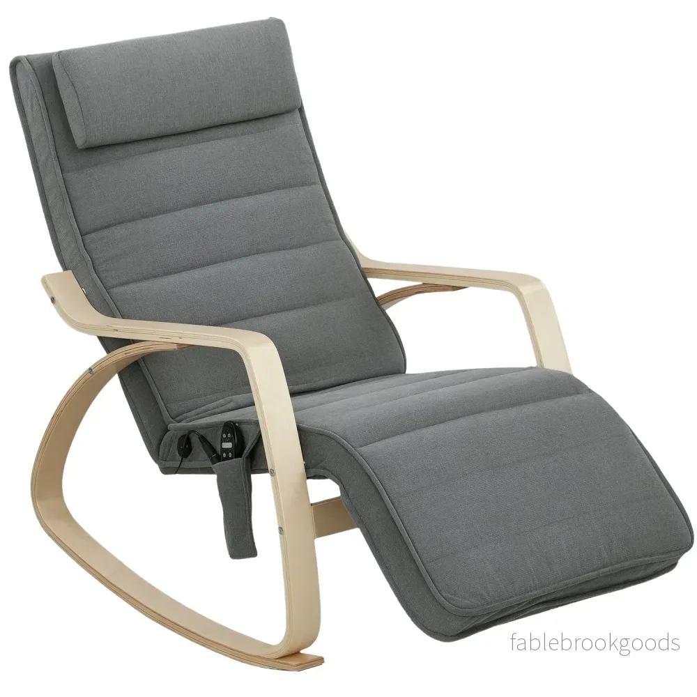Massage gungstol med ländryggsvärme, 3 lägen, grå