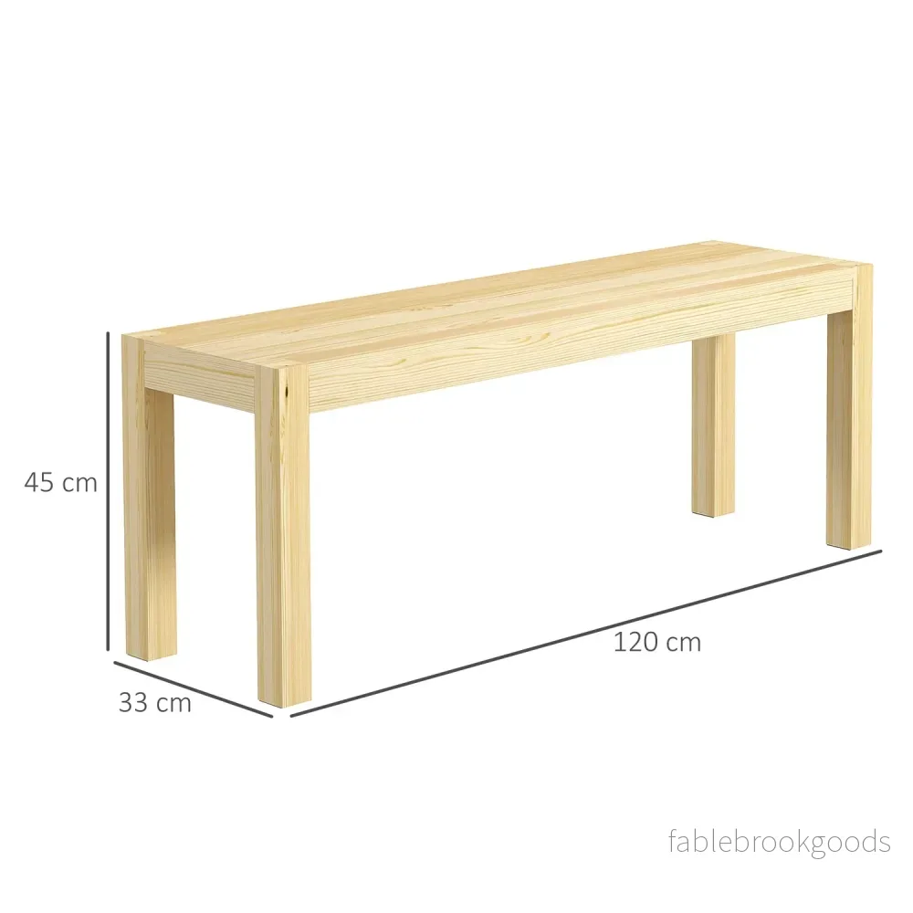 2-sits matsalsbänk i furu, 120x33x45 cm, kapacitet 240 kg - Bild 3