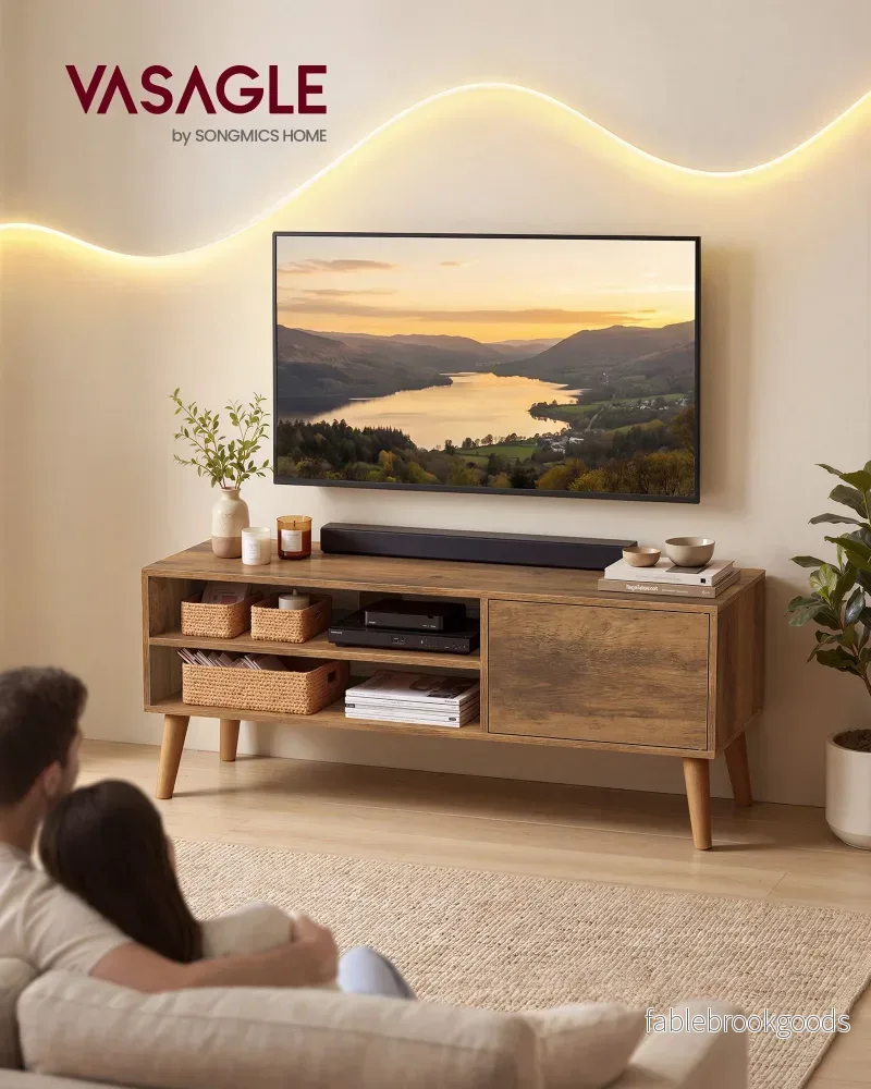 Tv-meubel - Voor Televisies tot 65 Inch - Warm aardbruin - 120 x 40 x 49 cm - Bild 2