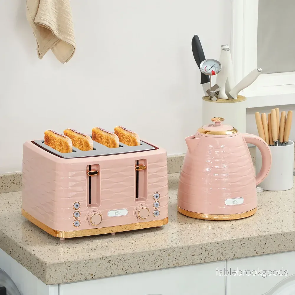 Brödrost- och vattenkokareset, 7 bryningsnivåer, rosa - Bild 2