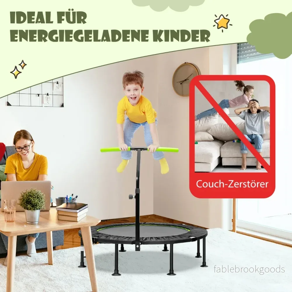 Hopfällbar – ministudsmatta med höjdjusterbart handtag Barnstudsmatta – Ø 110 cm – Grön - Bild 3