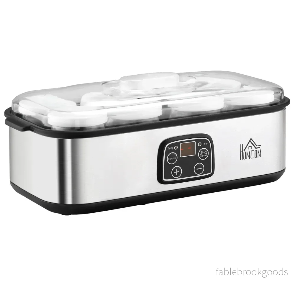 Yoghurtmaskin 25W med LCD, 8 burkar och justerbar temperatur Yoghurtmaskin 25W med LCD, 8 burkar och justerbar temperatur