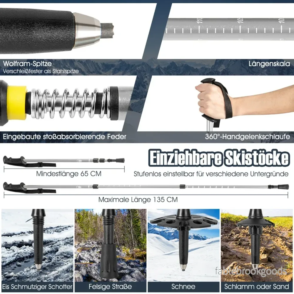 Mångsidigt – snöskoset ergonomiska snöskor med dubbel spännsystem i – 63 cm – Silver - Bild 2