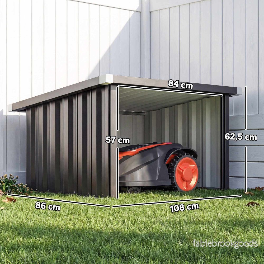 Robotgräsklippargarage, galvaniserat stål, mörkgrå - Bild 3