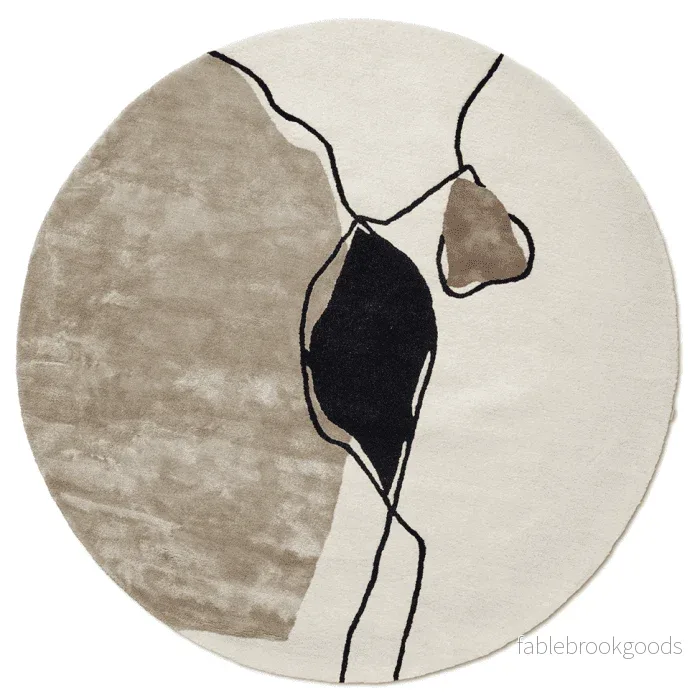 Måttanpassad Matta Abstract Ivory Rund Måttanpassad Matta Abstract Ivory Rund