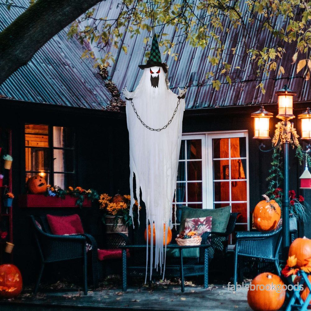 Animerad Halloween-rekvisita – Skakande spöke med röda ögon - Bild 2