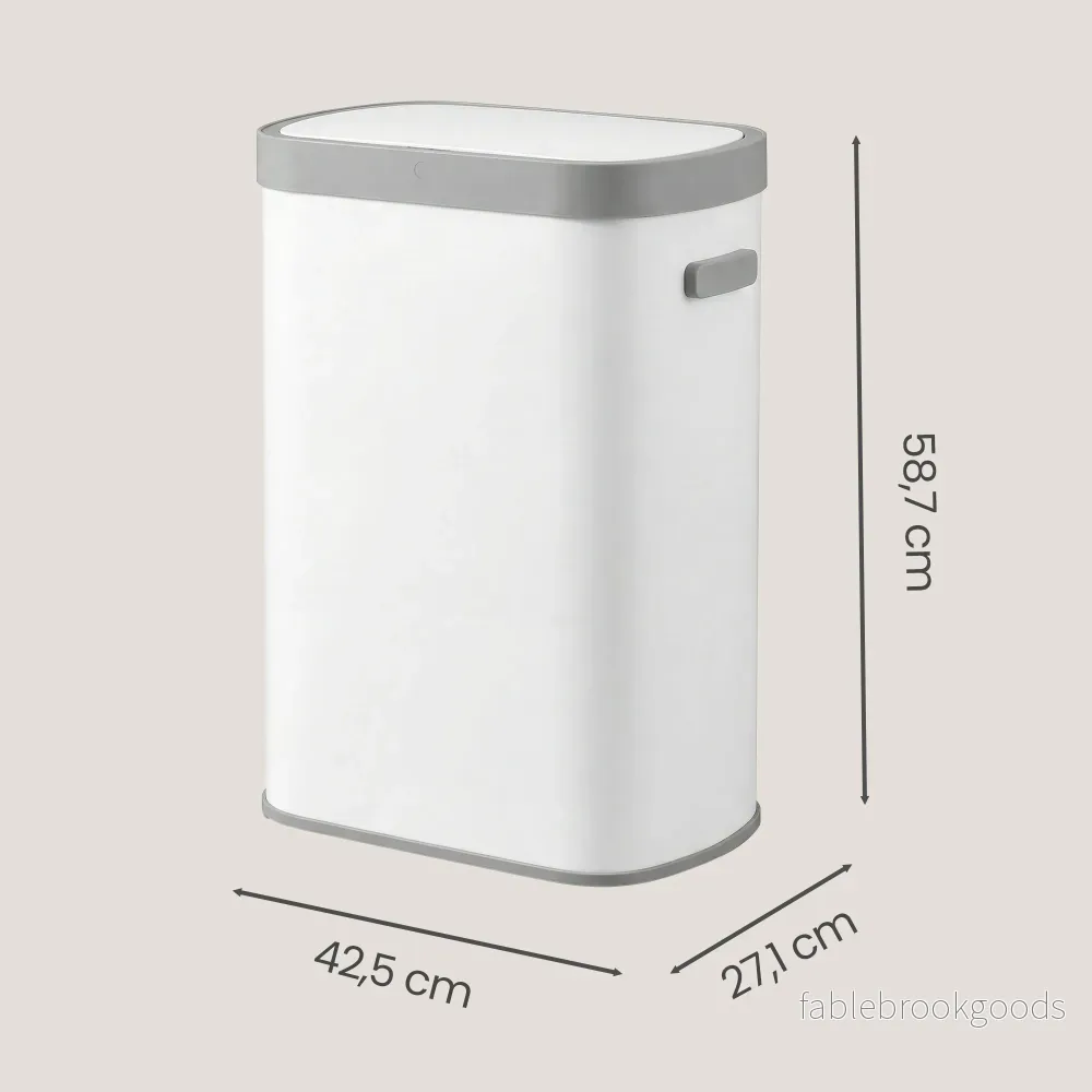 Sensor Prullenbak - 50 Liter - Soft-Close Deksel - Staal - Wit - Bild 3