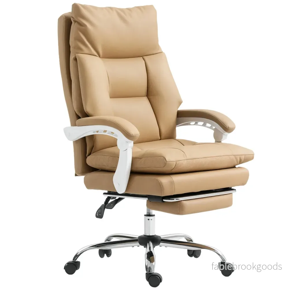 Ergonomisk kontorsstol med svankstöd, liggande, ljusbrun