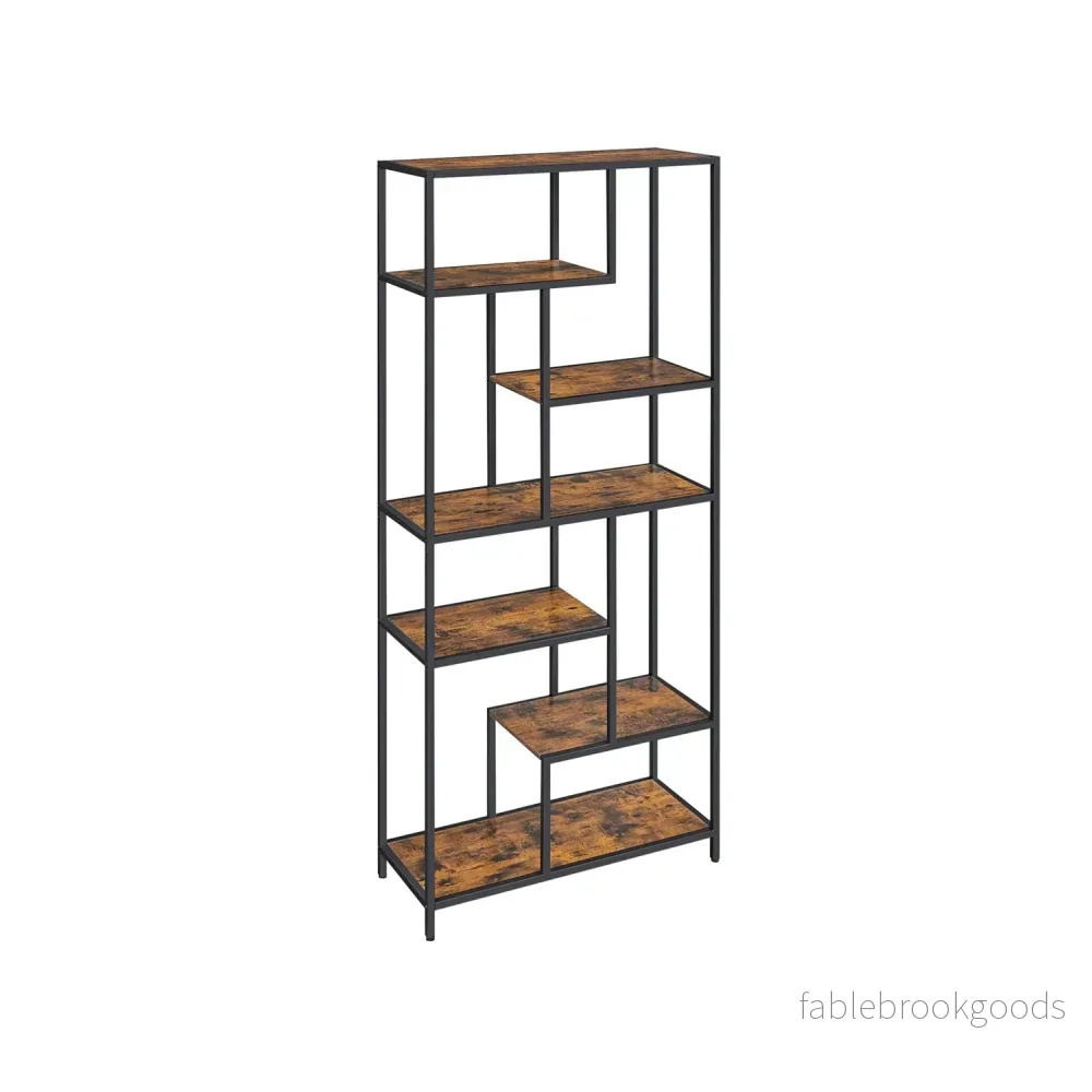 Bokhylla – 6-fack design – Vintage brun-svart Bokhylla – 6-fack design – Vintage brun-svart