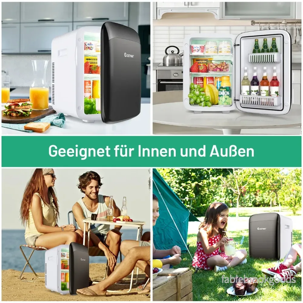 Minikyl – i Kyl och värmefunktion Bärbar frys + Energiklass E – 15 L 2 1 27 x 33 x 38 cm – Svart och vit - Bild 2