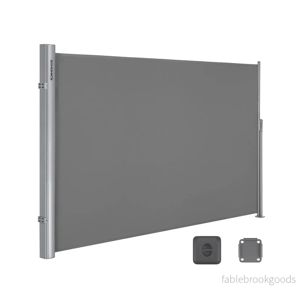Zijluifel – 180 x 400 cm – Uitschuifbaar – Privacyscherm – Grijs Zijluifel – 180 x 400 cm – Uitschuifbaar – Privacyscherm – Grijs