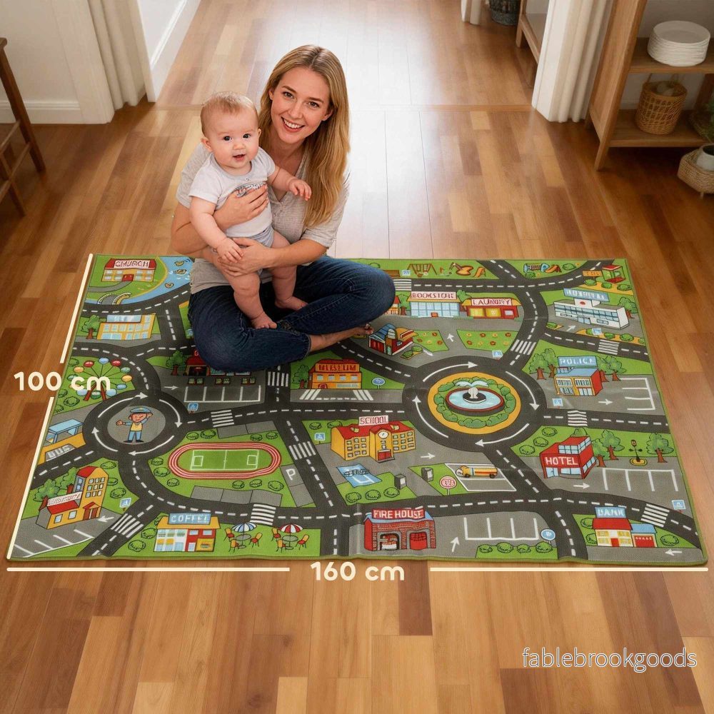 Babylekmatta 160x100cm, halkfri stadsdesign - Bild 3