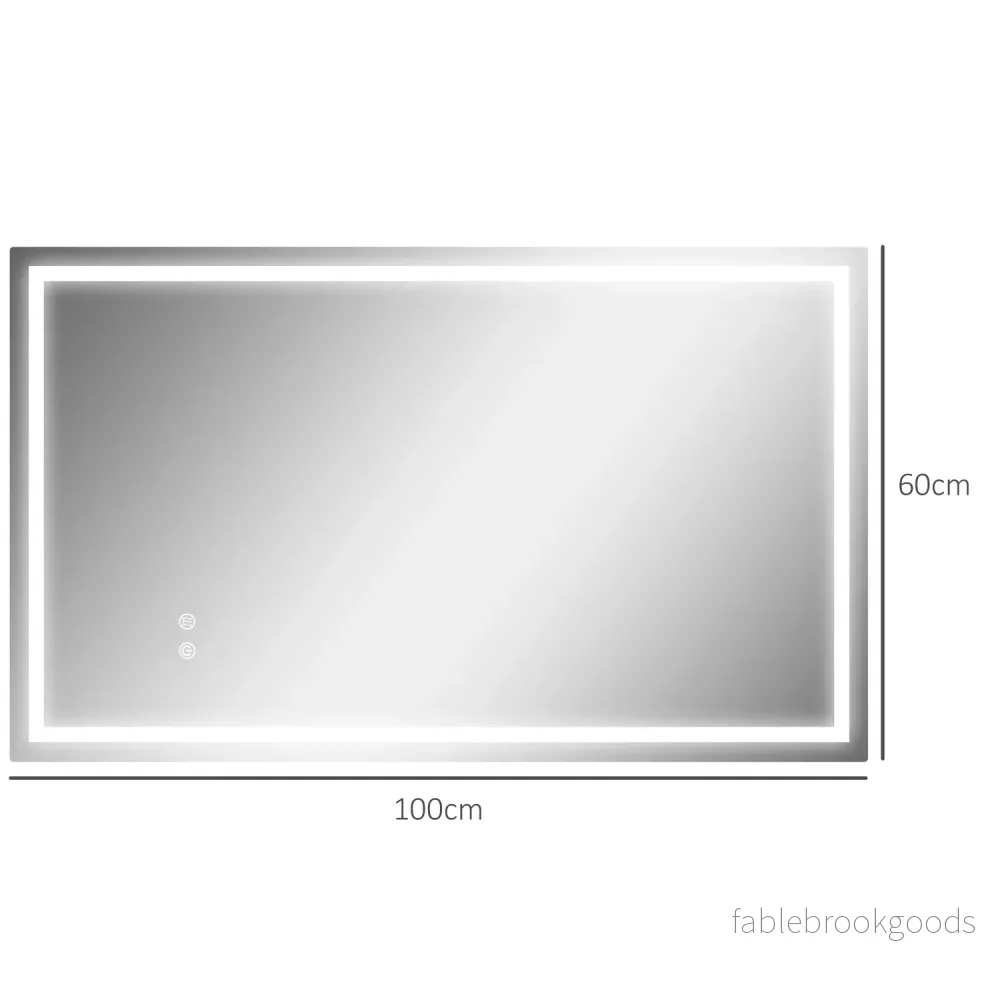 LED badrumsspegel – justerbar ljusstyrka, anti-dimma, 100x60 cm - Bild 3