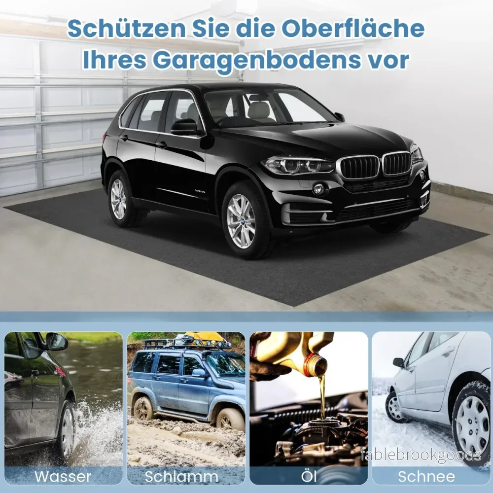 Garagegolvmatta – Halkfri vattenavvisande oljematta Anti halkmatta – 252,5 x 221 cm – Grå - Bild 3