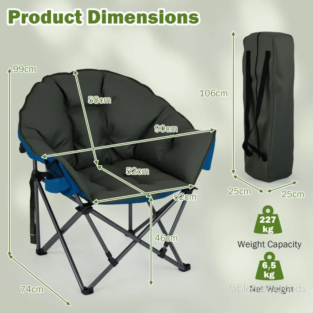 Hopbar – Campingstol Bärbar Polstrad Hopstol Extra Stor Fiskestol – 227 kg – Grön - Bild 2
