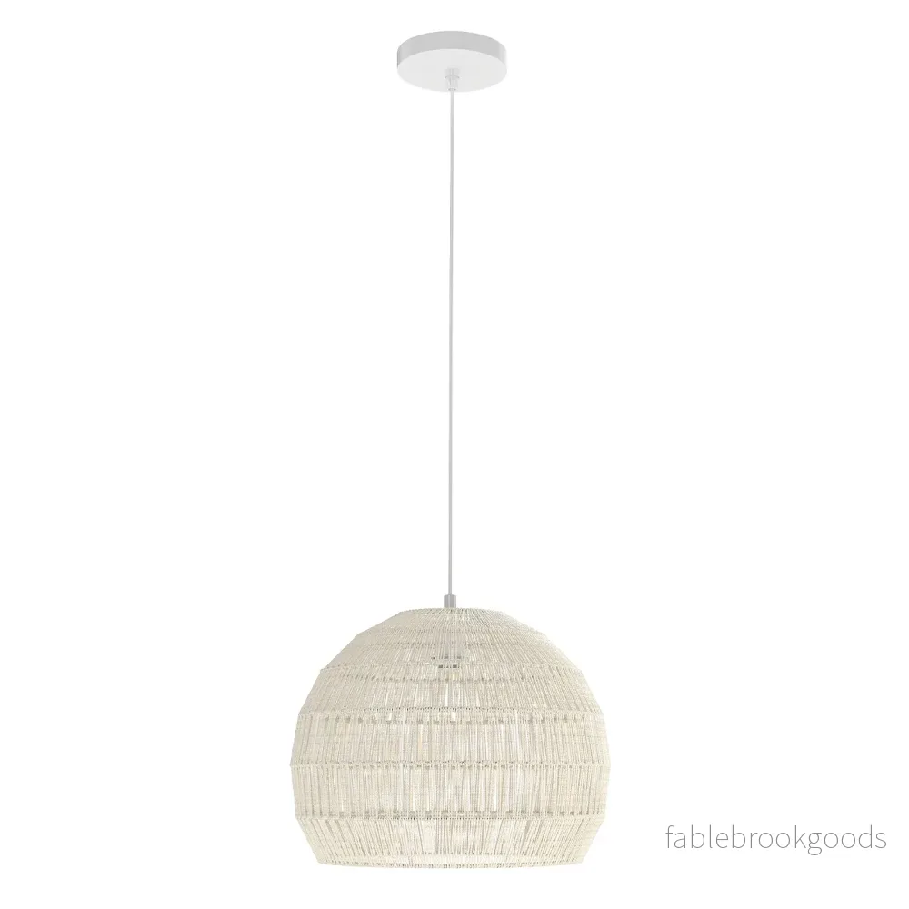 Flätad – pendellampa Boho taklampa med justerbar hänghöjd hänglampa – Beige