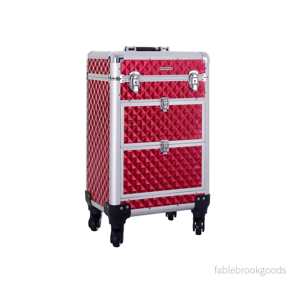 Sminkvagn – stor kapacitet – snygg design – röd Sminkvagn – stor kapacitet – snygg design – röd