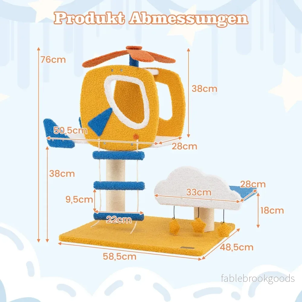 Cat – skrapstolpe med helikopterplattform och skrappelare hoppplattform – Orange - Bild 2