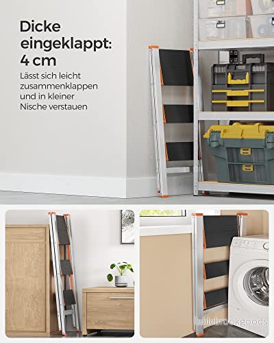 Fällbar stege – 3 steg – Aluminium – Silver - Bild 2