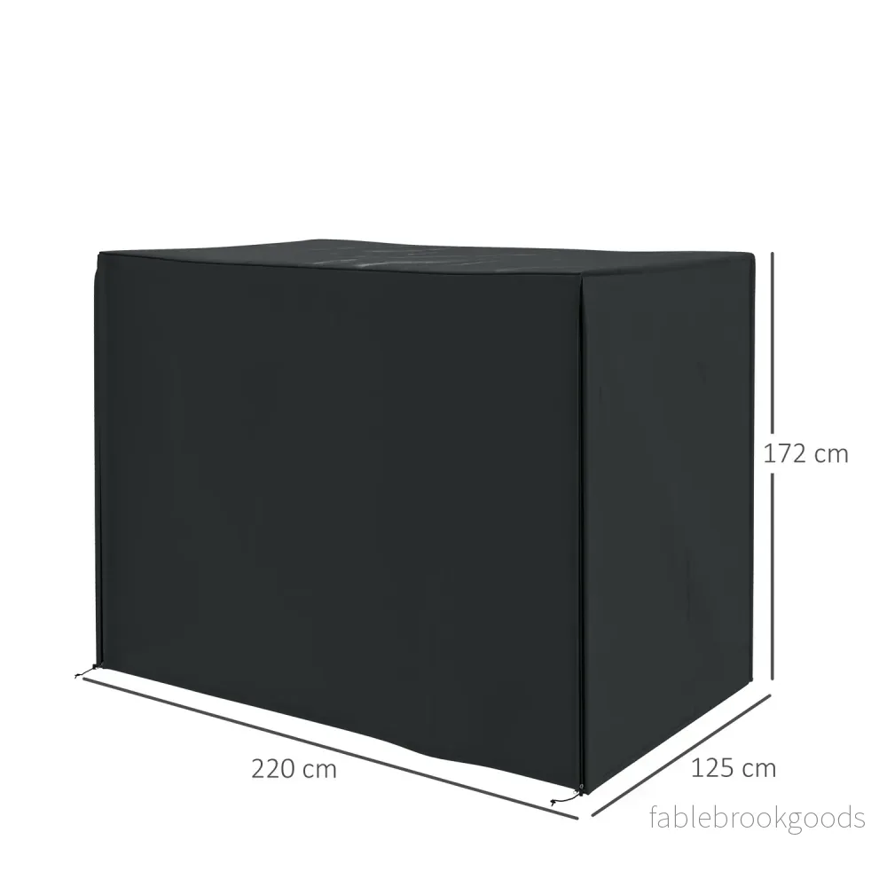 Vattentät svart trädgårdsgungskydd, UV-skydd, 220x125x172 cm - Bild 3