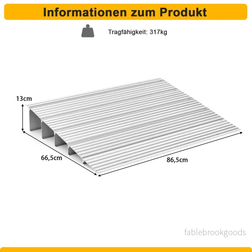 Dörrtröskelramp – hög infartsramp med justerbar aluminiumram halkfri påfartsramp – 13 cm – Silver - Bild 3