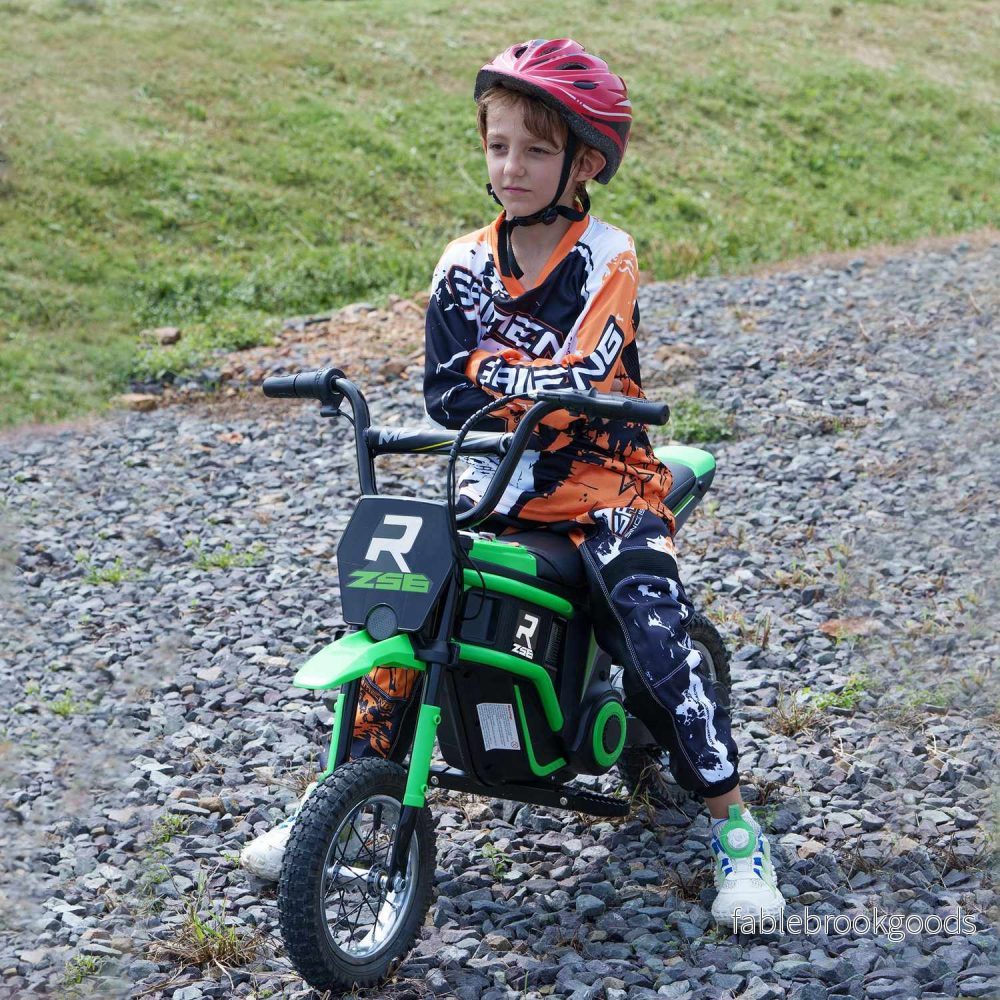 Elmotorcykel för barn, 12V, Horn & Ljus, Grön - Bild 2