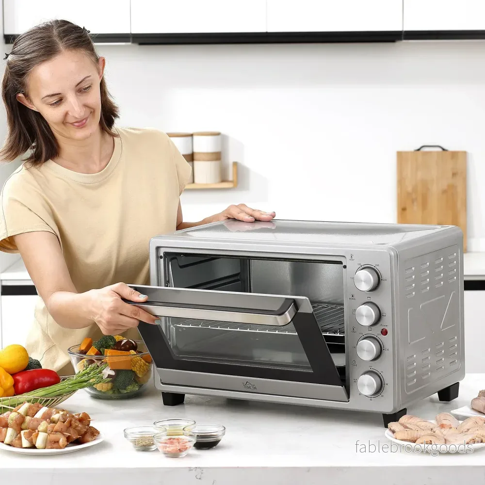 Elektrisk Miniugn 32L, 1600W, Rostfritt Stål & Glas - Bild 2