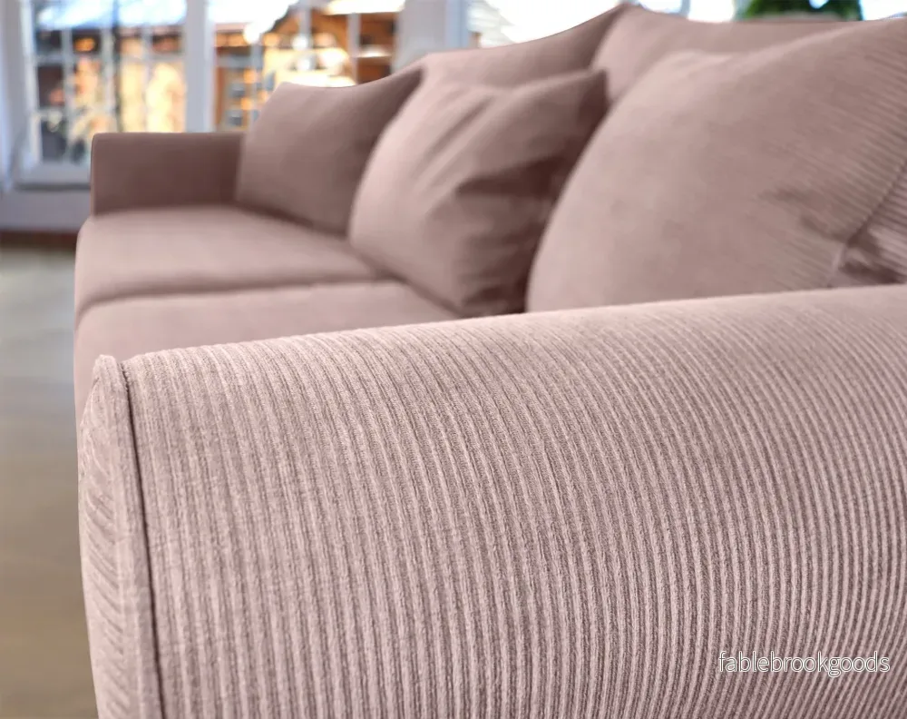 Turku 4-seater sofa/sofa bed Exclusive Corduroy, Dusty Pink removable & washable covers - Bild 3