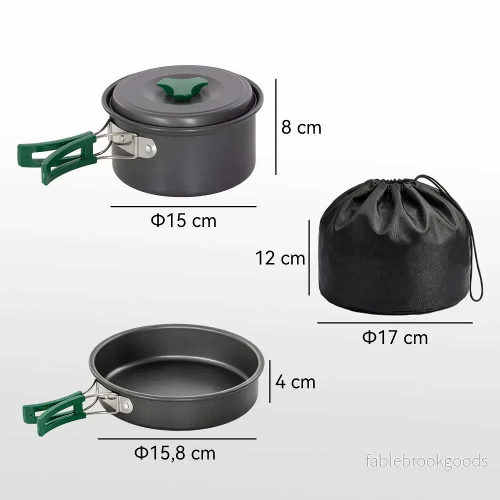 8-delat campingkokkärlsset med skållningssäkra handtag - Bild 3