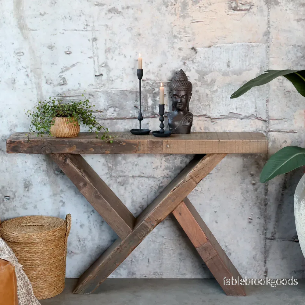 Sidobord i återvunnet trä – rustik vintage 122 cm