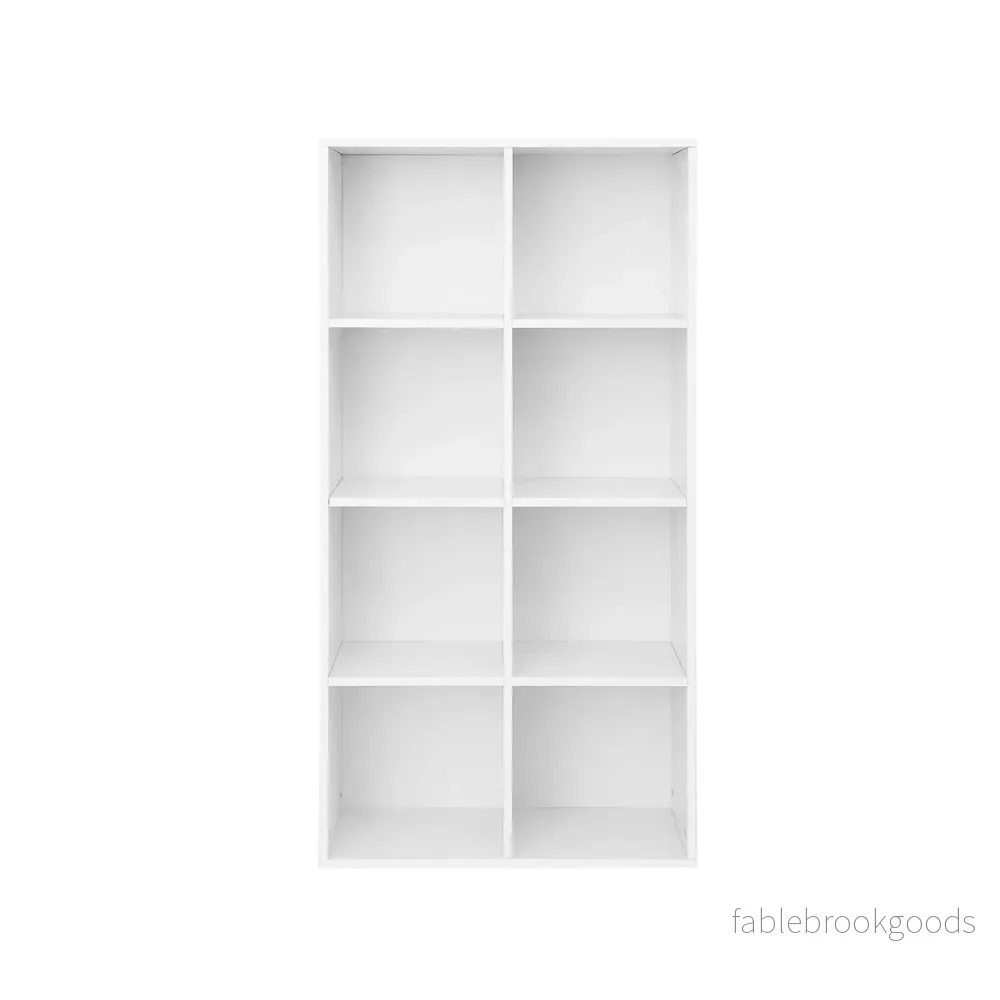 Bokhylla – 8 fack – Fristående – Vit - Bild 2