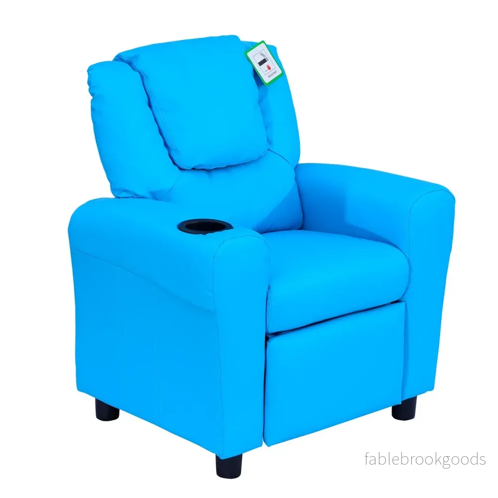 Fåtölj för barn med mugghållare, blå – 62x52x69 Cm Fåtölj för barn med mugghållare, blå – 62x52x69 Cm