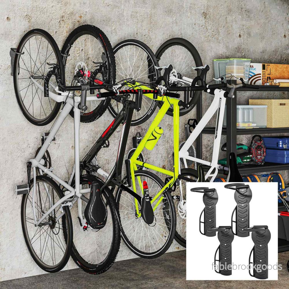 Vertikal cykelväggmonteringssats, hopfällbar, rymmer 30 kg, svart - Bild 2