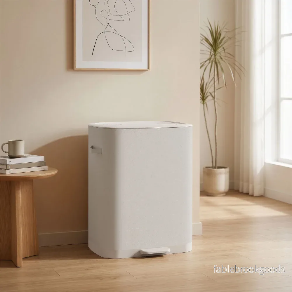 Wassorteerder met Deksel - 2 Vakken - 160 Liter - Pedaalbediening - Lichtbeige - Bild 3